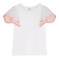 Футболка с цветочной вышивкой