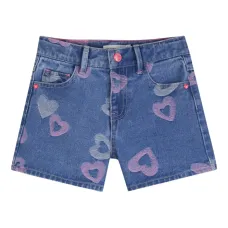 Джинсовые шорты с принтом в виде сердца