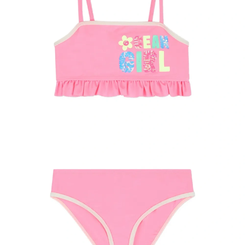 Бикини с оборками и графичным принтом