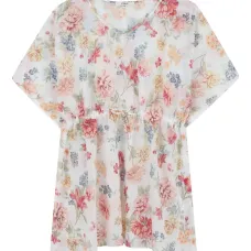 Платье с цветочным принтом и поясом