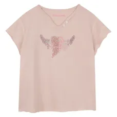 Футболка с V-образным вырезом и отделкой-декором