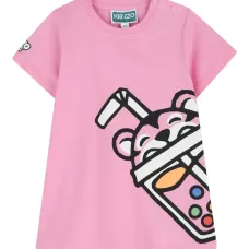 Платье с графическим принтом и круглым вырезом