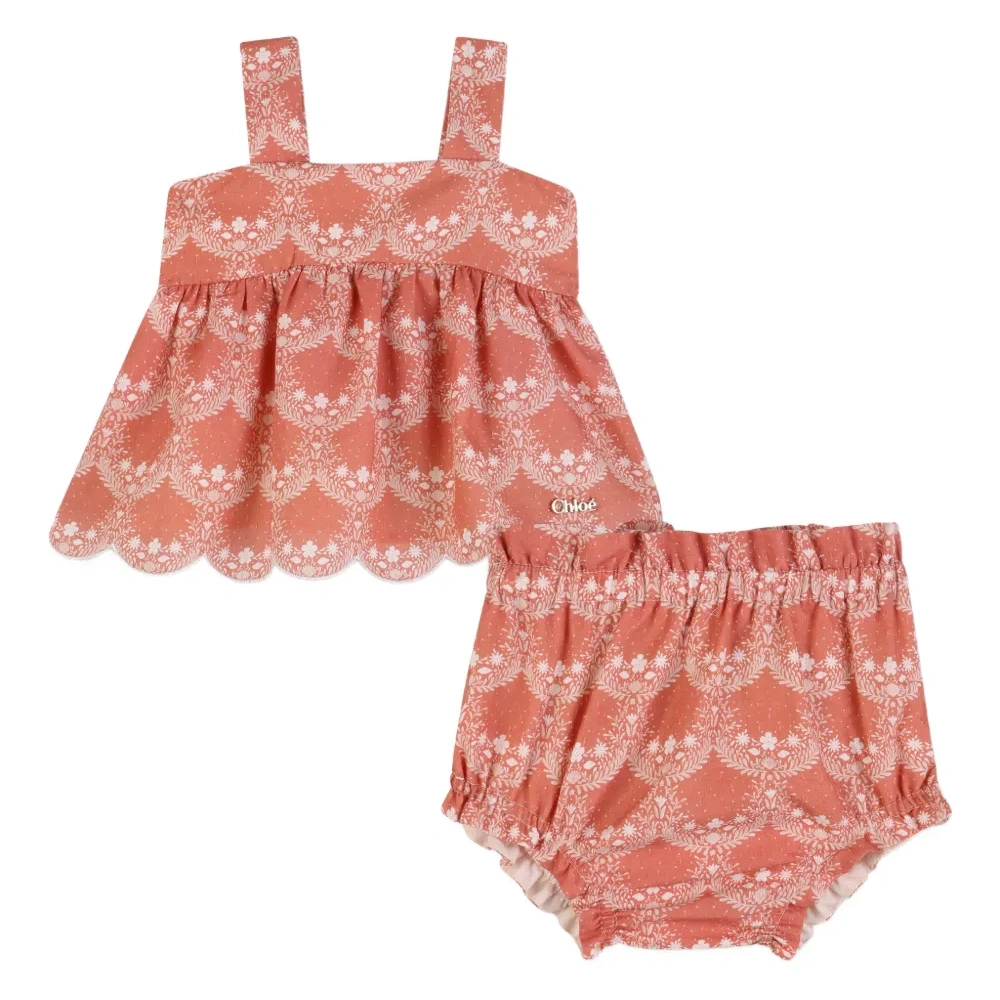 Комплект из топа и шортов с цветочным принтом