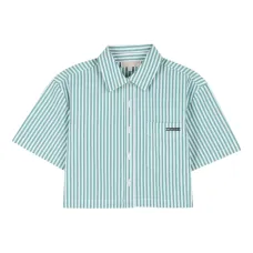 Топ в полоску с воротником