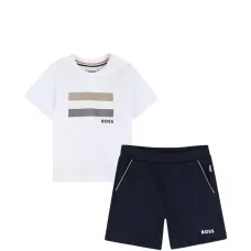Комплект из шортов и футболки в полоску