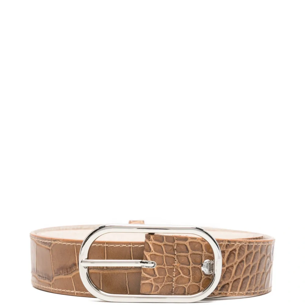 Ремень из кожи с тиснением под крокодила