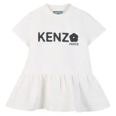 Платье с оборками и принтом логотипа