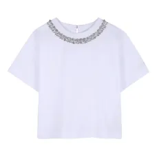 Декорированная футболка с круглым вырезом