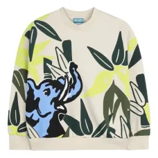 Свитшот с цветочным принтом и мотивом слона