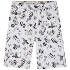 Шорты в полоску с графическим принтом