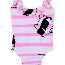 Полосатый купальник с оборками Ikon Choupette