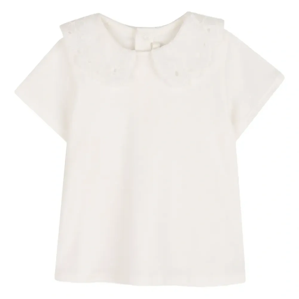 Топ с кружевным воротником