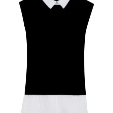 Платье с воротником и плисом Платье с воротником и плисом