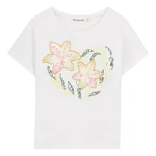 Футболка с цветочным декором из пайеток