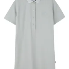 Платье с короткими рукавами и вышитым логотипом Платье с короткими рукавами и вышитым логотипом