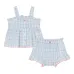Клетчатый комплект из топа и шортов с оборками