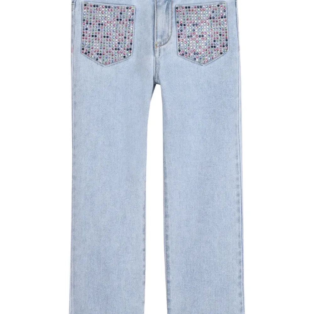 Джинсы с украшенными карманами Джинсы с украшенными карманами