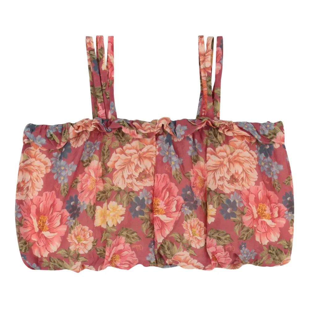 Топ с цветочным принтом и оборками