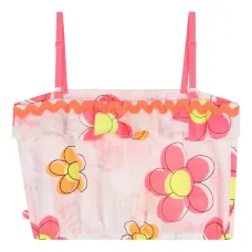 Топ с оборками и цветочным принтом