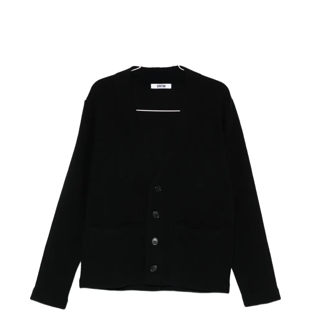 Кардиган с накладным карманом на пуговицах