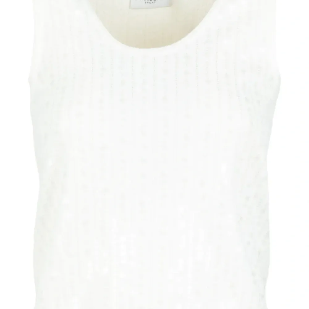 Топ-майка с круглым вырезом и пайетками