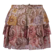 Ярусная юбка с цветочным принтом