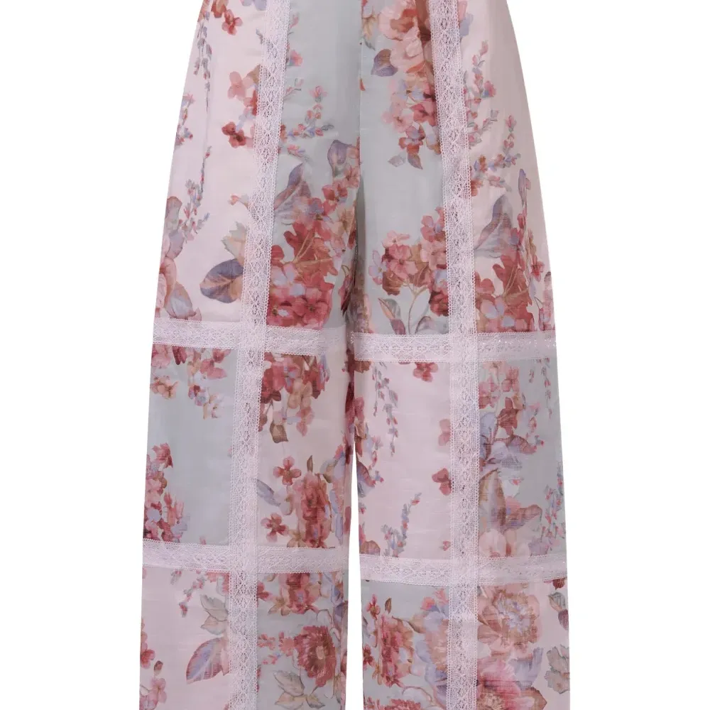 Кружевные брюки с цветочным принтом