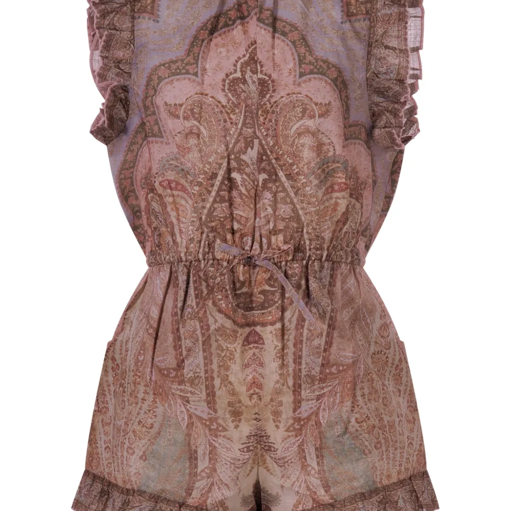 Комбинезон с воланами и узором "пейсли"