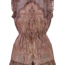 Комбинезон с воланами и узором "пейсли"