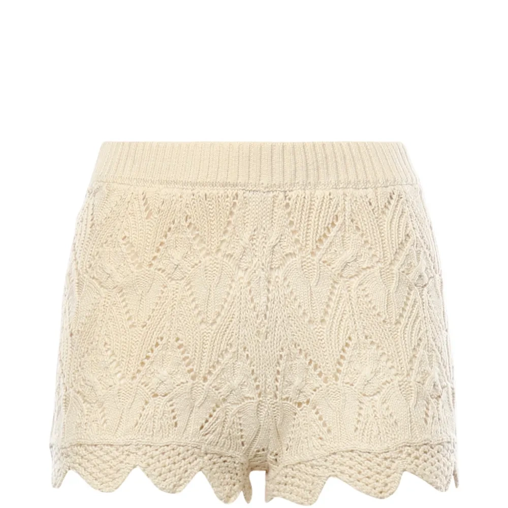 Бежевые вязаные крючком шорты Lelia