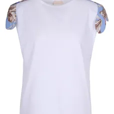 Футболка с цветочными рукавами