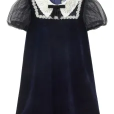 Платье с бантом и искусственными жемчужинами