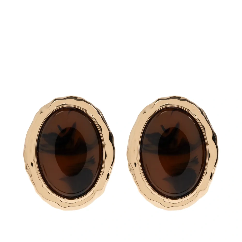 Серьги круглой формы из черепахового пластика