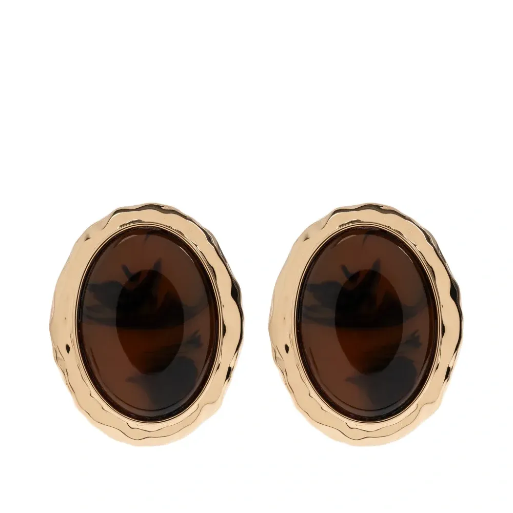 Серьги круглой формы из черепахового пластика