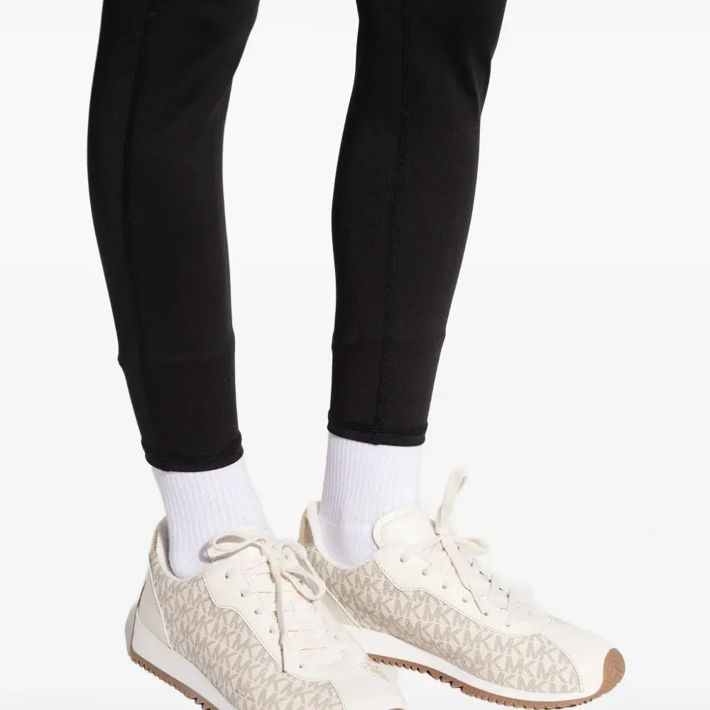 Кожаные низкие кеды на шнуровке с монограммой Rhodes