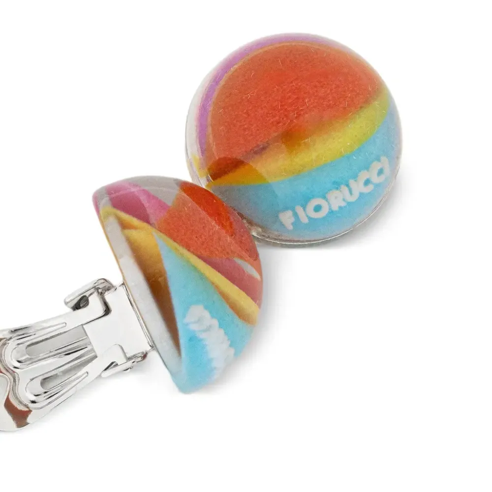 Серьги круглой формы с мраморным узором