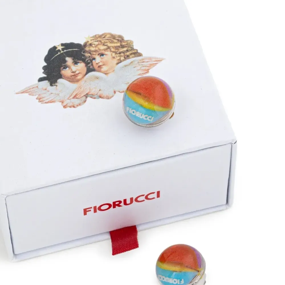 Серьги круглой формы с мраморным узором