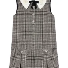 Платье в клетку с бантом