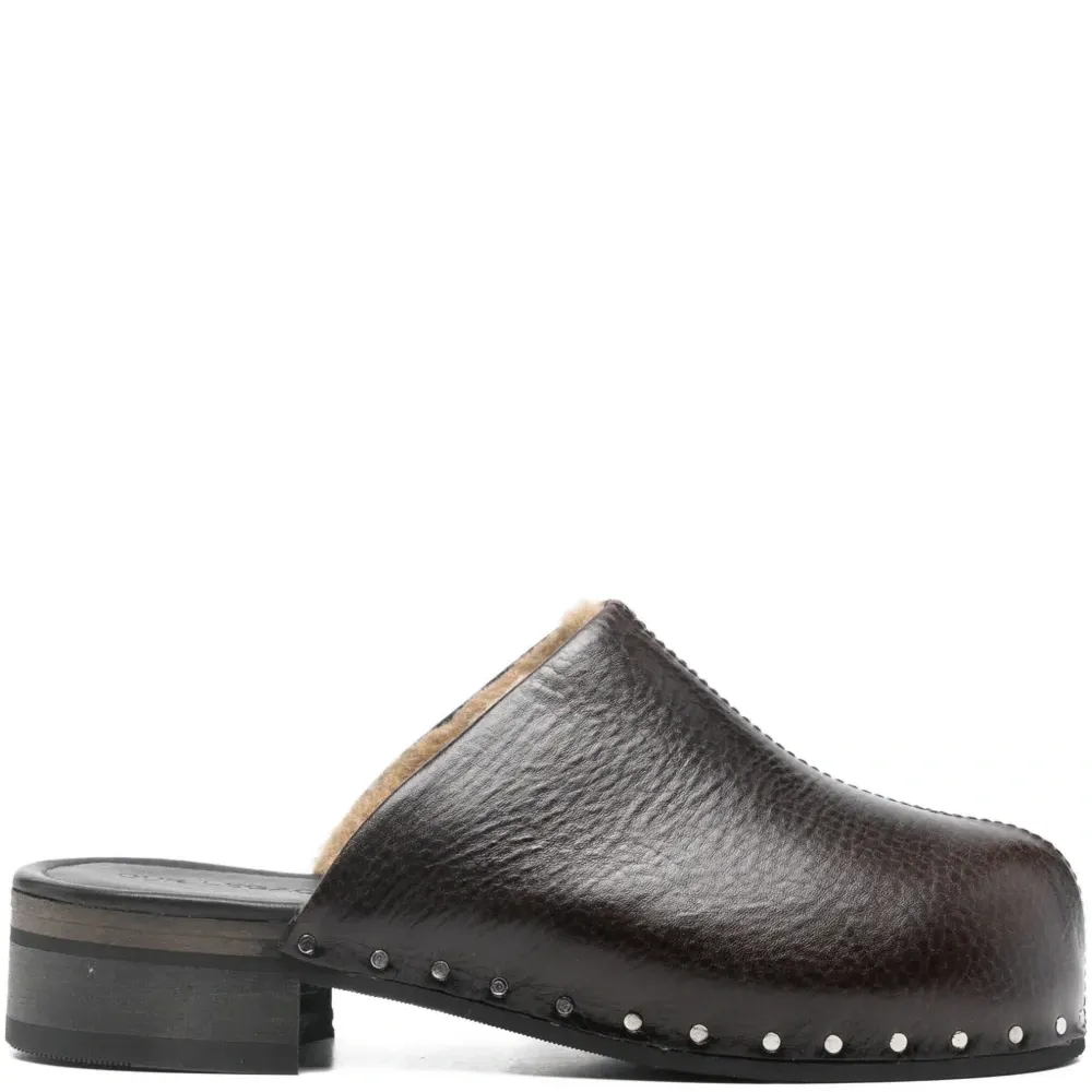 Мюли Naoto с ручной отделкой металлической строчкой