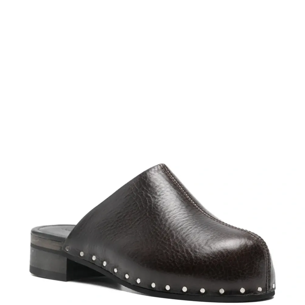 Мюли Naoto с ручной отделкой металлической строчкой