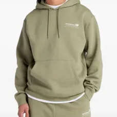 Флисовое худи с графичным линейным принтом