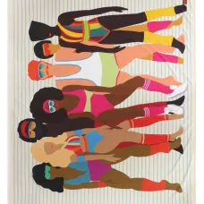 Полосатый шарф с графическим рисунком Полосатый шарф с графическим рисунком