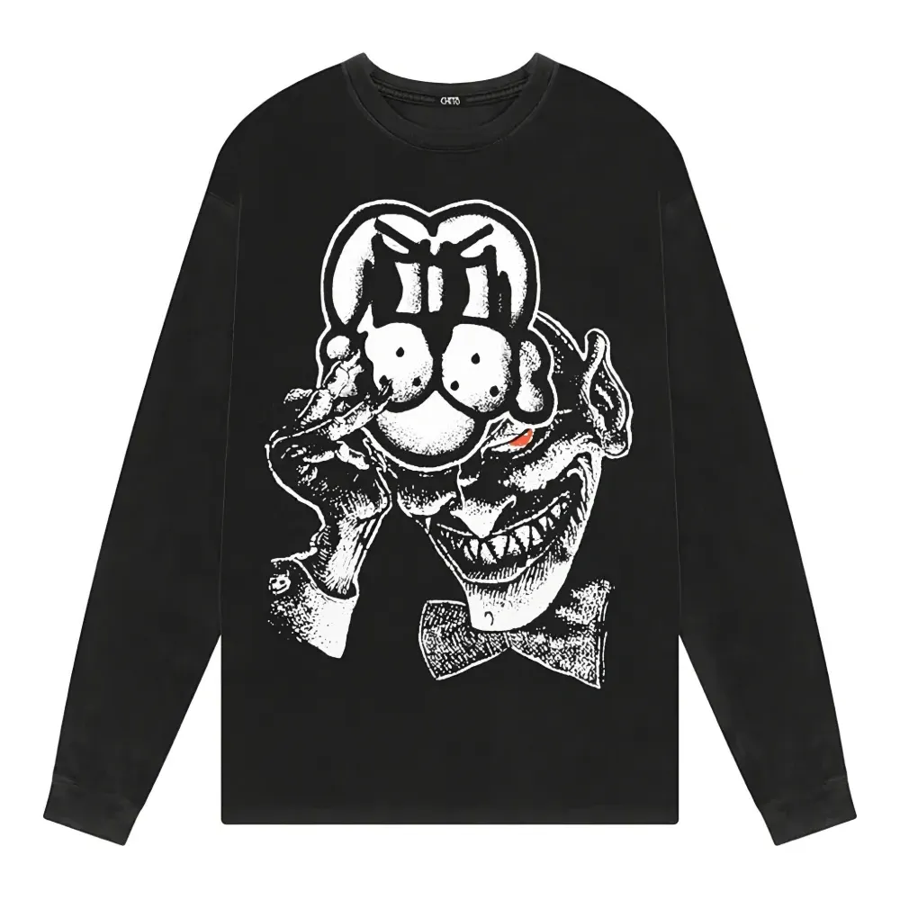 Лонгслив с принтом в виде маски