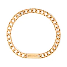 Цепочка-ожерелье с пластиной-логотипом и звеньями в стиле "кубинка"