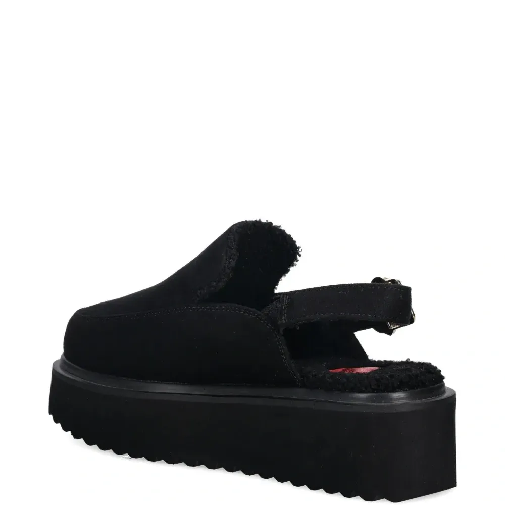 Мюли на платформе с пряжкой в форме сердца