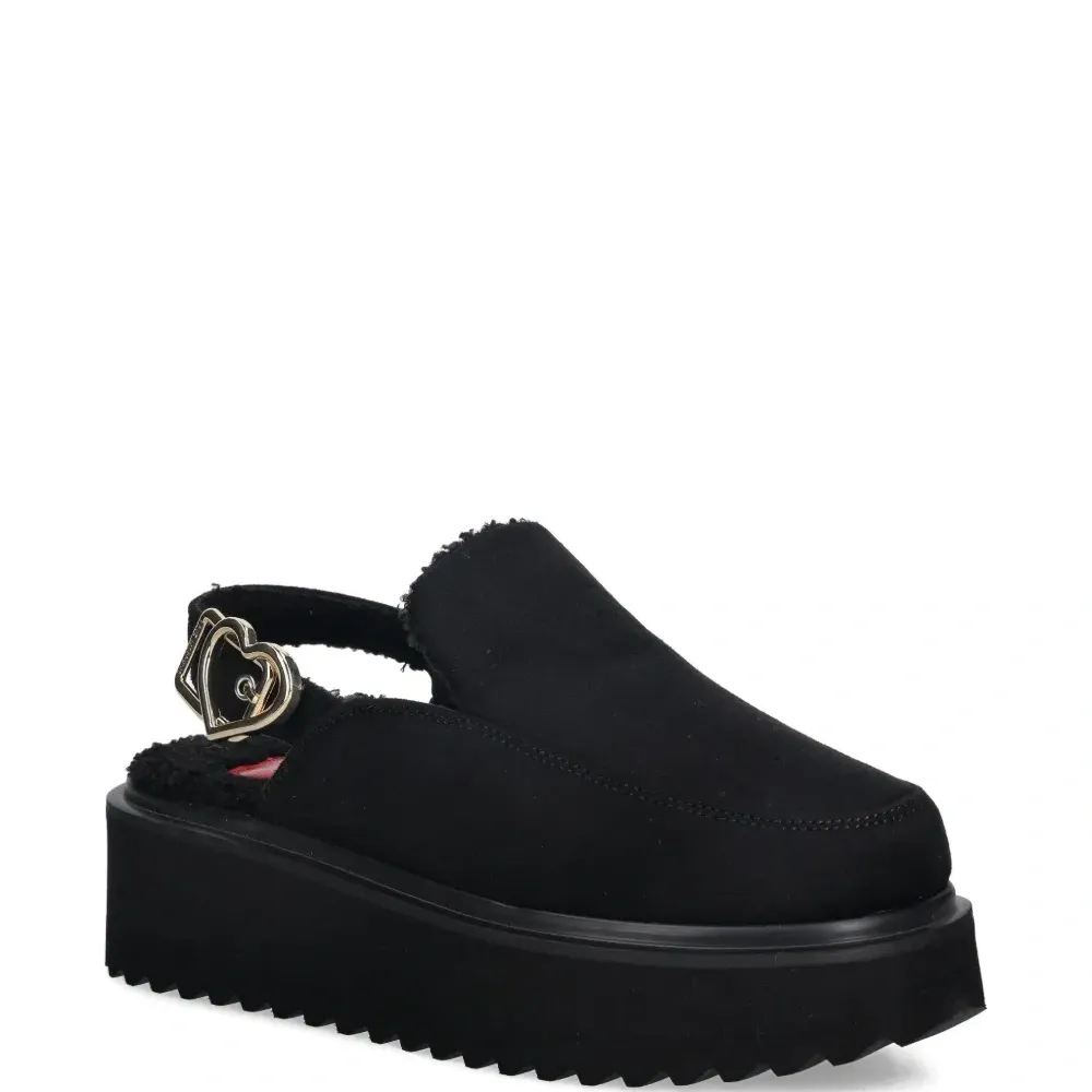 Мюли на платформе с пряжкой в форме сердца