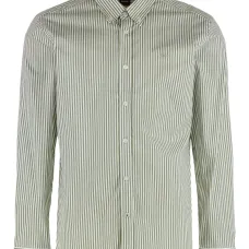 Приталенная рубашка из оксфорда в полоску