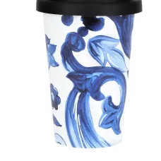 Керамическая дорожная кружка с цветочным принтом Керамическая дорожная кружка с цветочным принтом