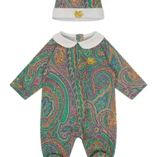 Комплект для новорождённого с вышивкой и принтом «пейсли» Комплект для новорождённого с вышивкой и принтом «пейсли»