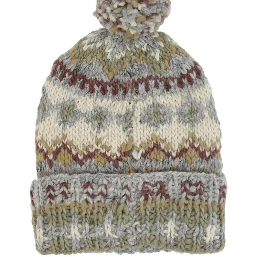 Вязаная шапка с помпоном и узором Fair Isle